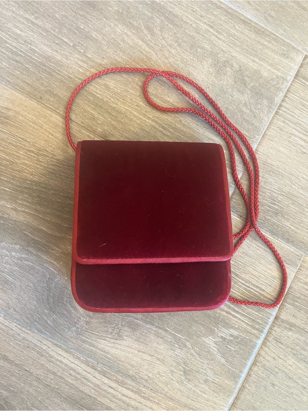Bechamel Burgundy Velvet Shoulder Bag